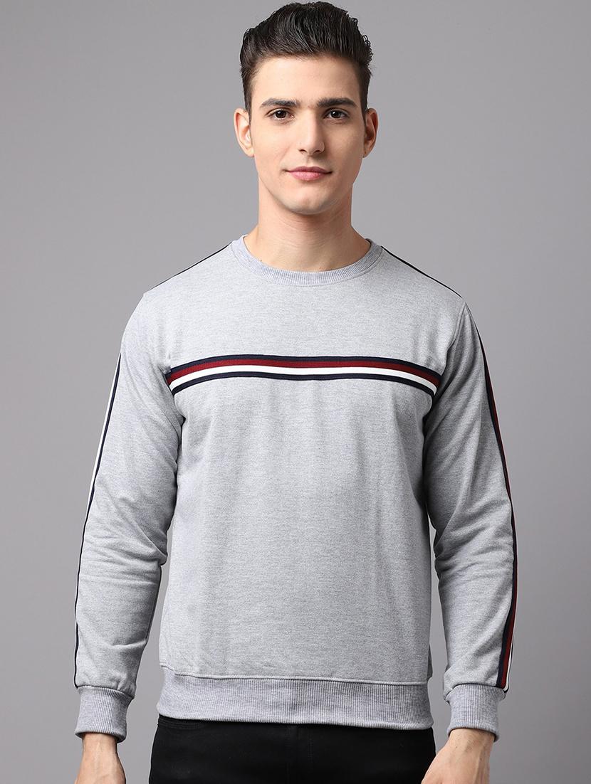 men striped printed round neck sweatshirt - 21539846 - Zoom Image - 0