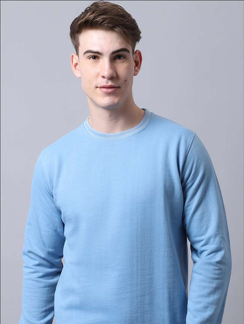 men long sleeves plain sweatshirt - 21539858 - Standard Image - 2