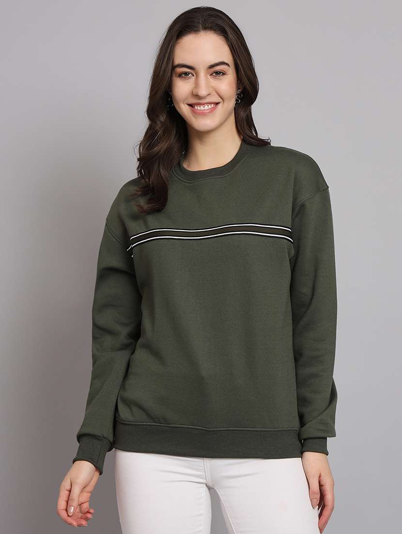 women long sleeves tapered sweatshirt