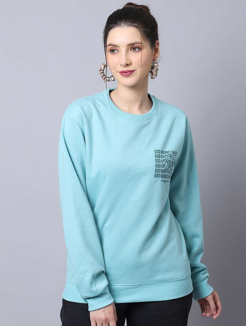 women long sleeves front & back print sweatshirt