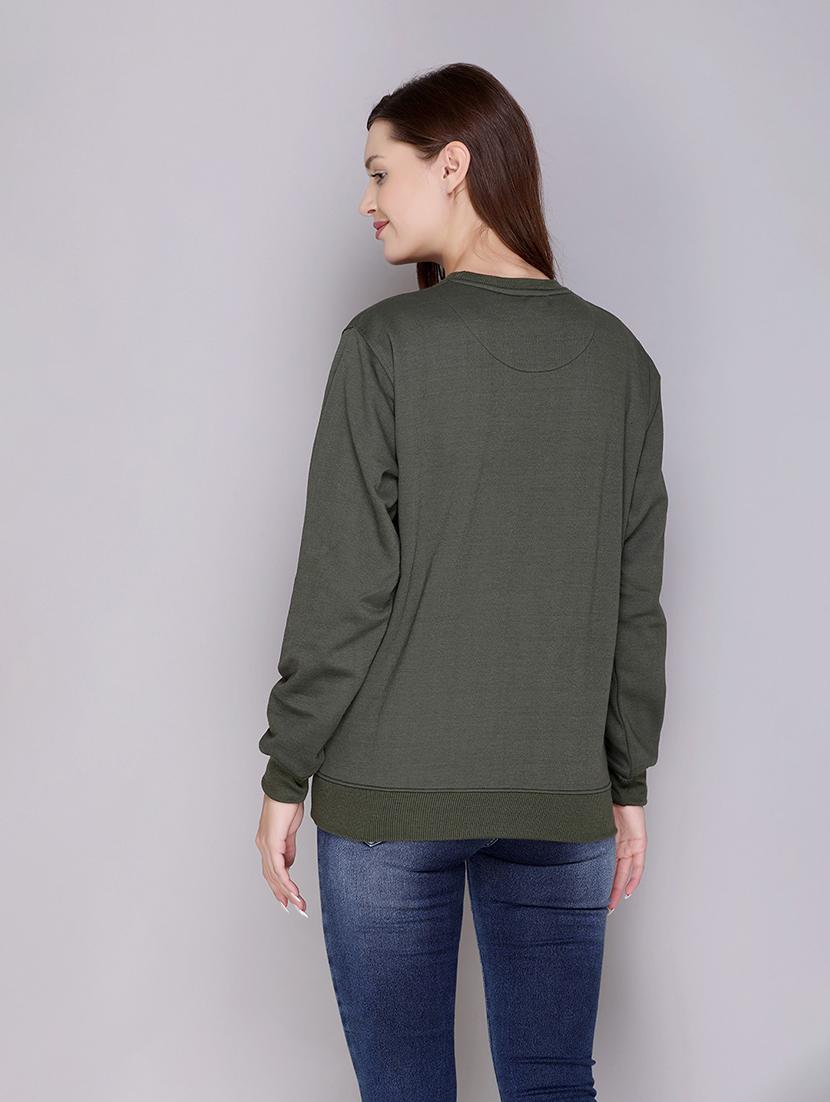 women long sleeves plain sweatshirt - 21539946 - Standard Image - 2
