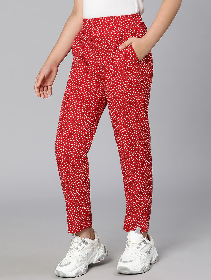 girls red polka dot casual trouser - 21540001 - Standard Image - 2