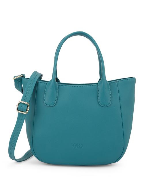 globus women emerald green vegan leather textured curved shape sling bag with adjustable strap - 21541616 -  Standard Image - 0