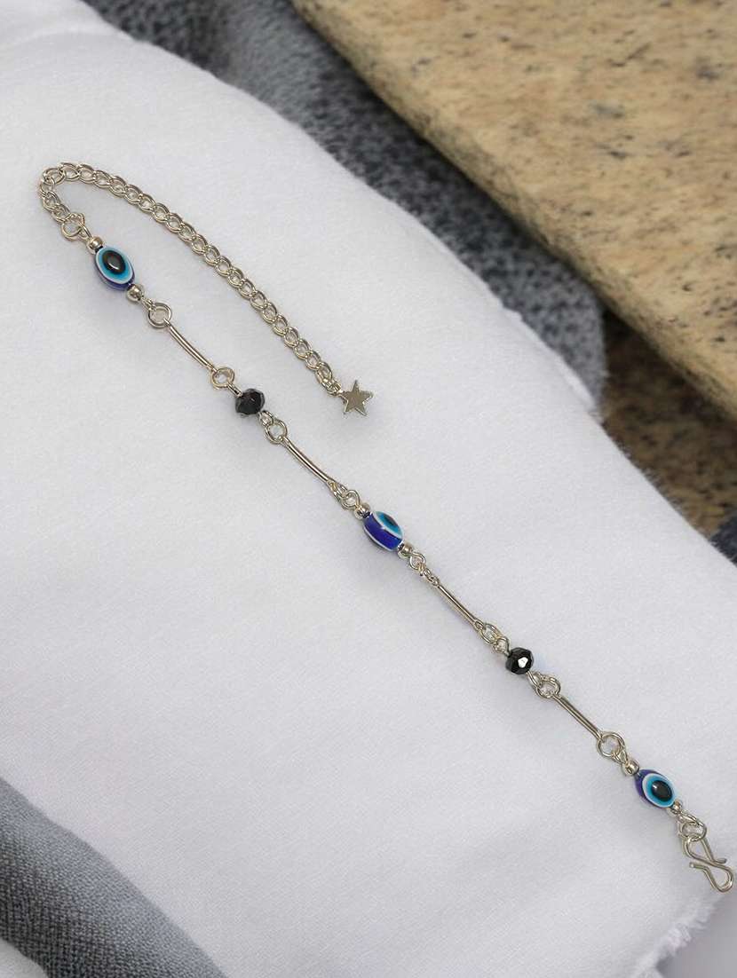women silver evil eye beaded bracelet - 21541631 - Standard Image - 2