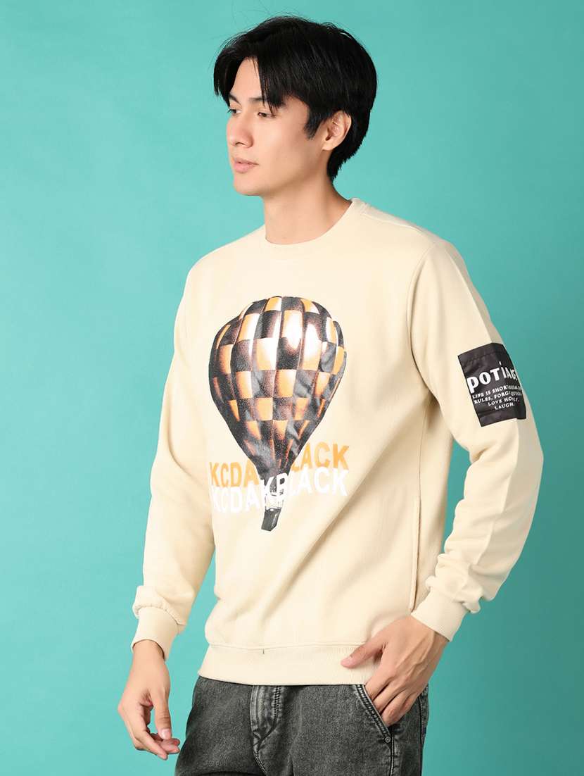 men long sleeves front & back print sweatshirt - 21542525 -  Standard Image - 2