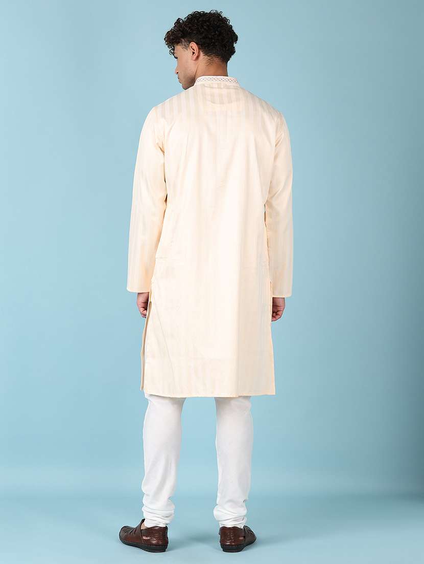 men stripes kurta churidar ethnic wear set - 21542553 -  Standard Image - 2