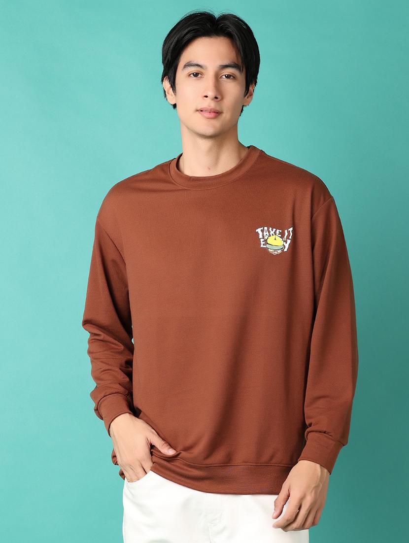 men round neck front & back print sweatshirt - 21542566 - Zoom Image - 0