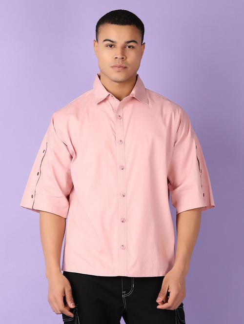men short sleeves solid casual shirt - 21542575 - Standard Image - 0