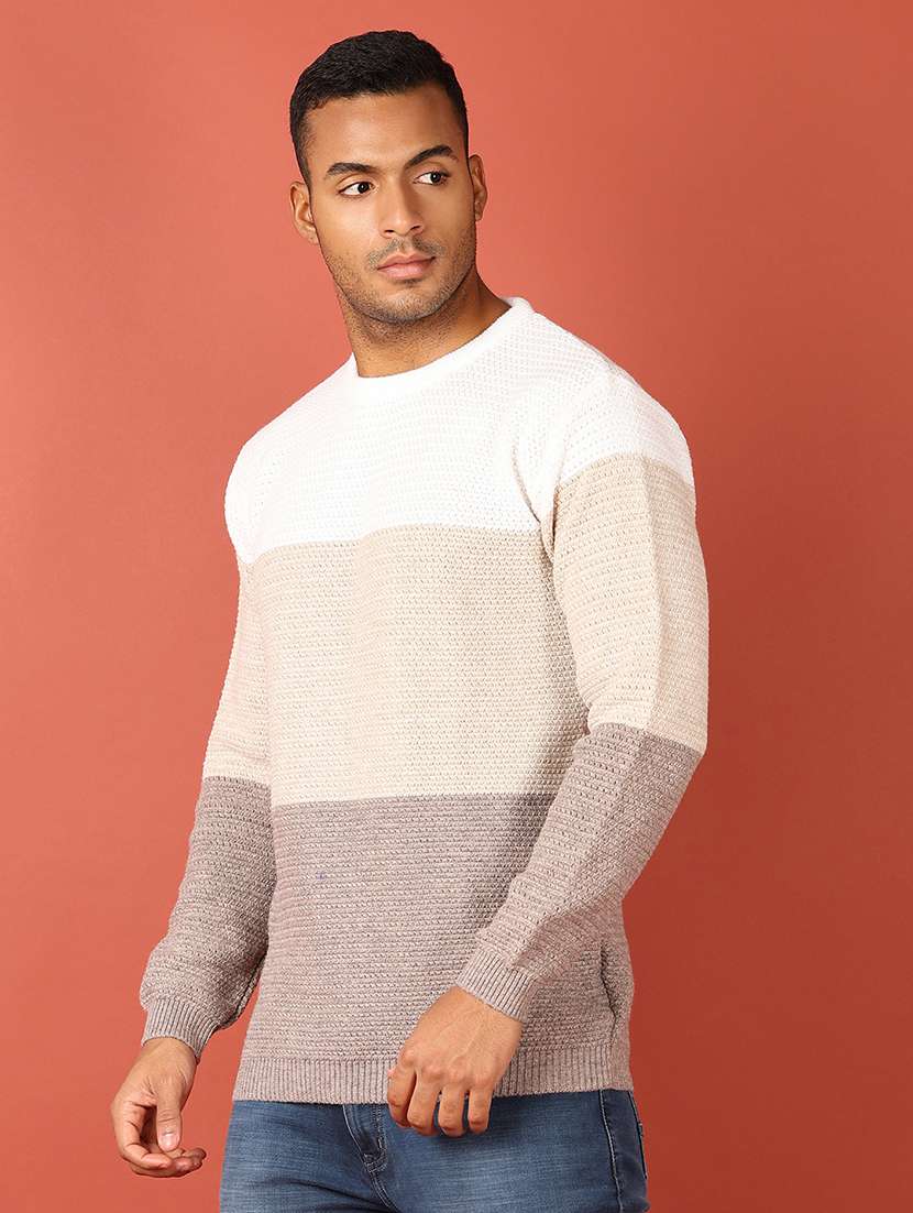 men long sleeves color block pullover - 21542580 -  Standard Image - 2