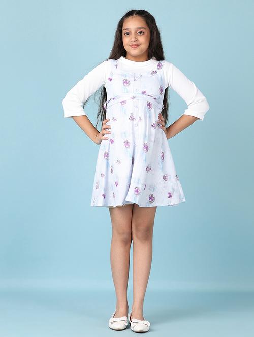 girls printed long sleeve frock - 21542602 - Standard Image - 0