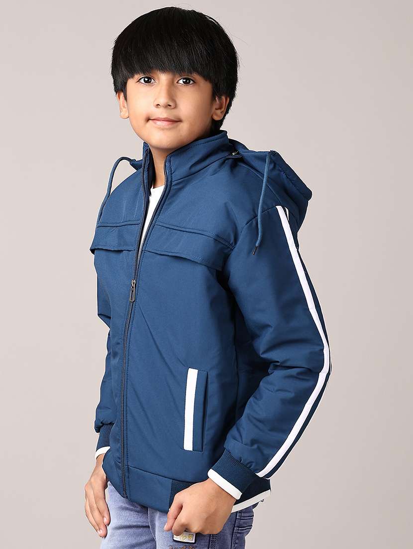 boys solid long sleeve hooded jacket - 21542649 -  Standard Image - 2