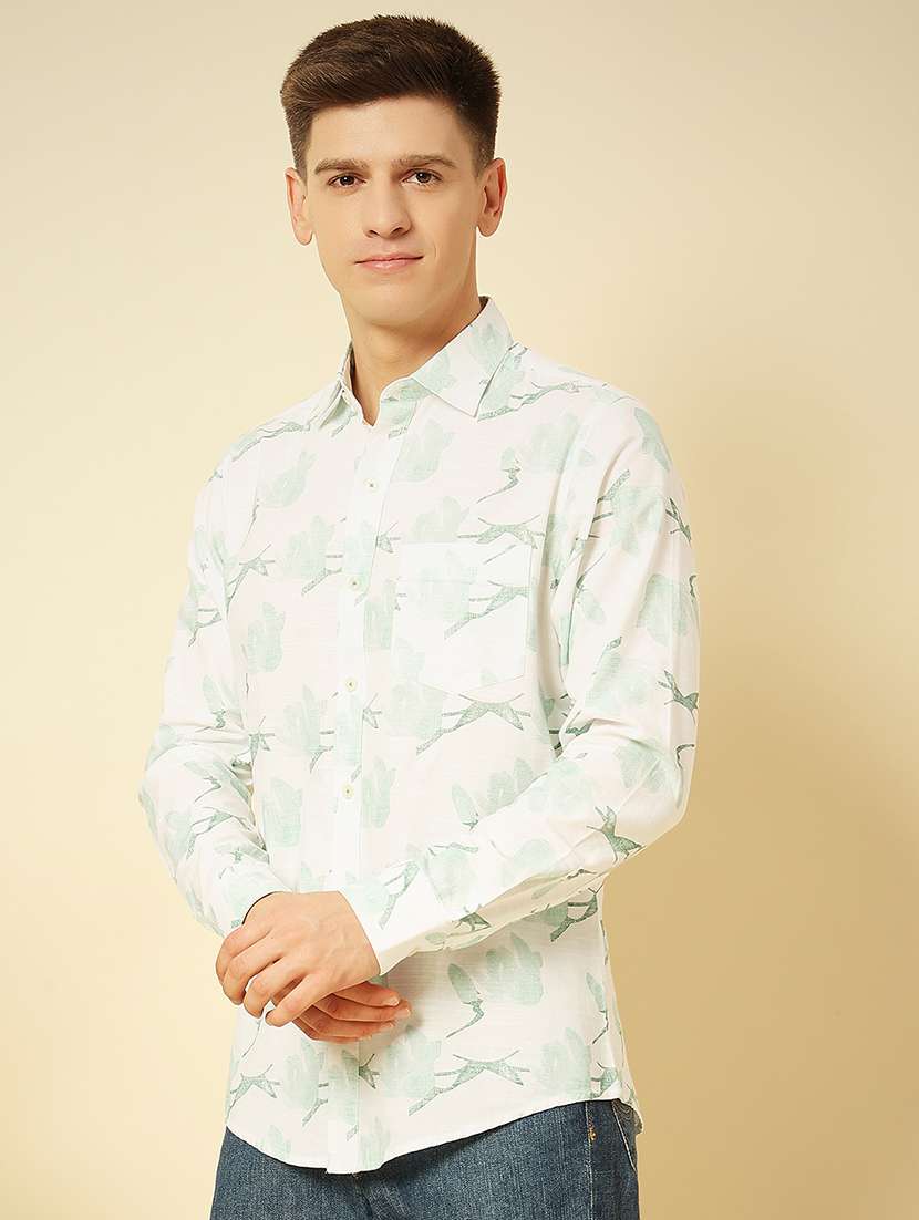 green cotton casual shirt - 21542987 - Zoom Image - 0
