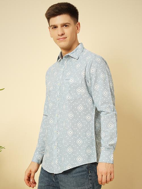 blue cotton casual shirt - 21542998 -  Standard Image - 0