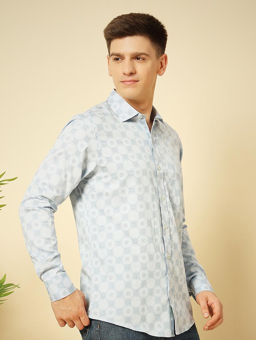blue cotton casual shirt