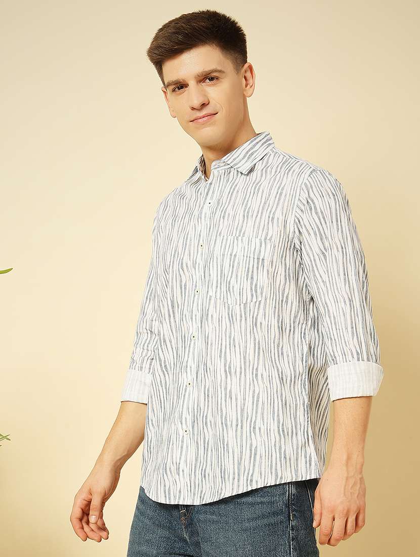 blue cotton casual shirt - 21543006 - Zoom Image - 0