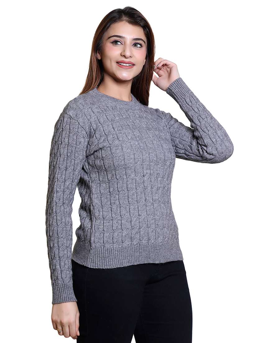women self designed long sleeve pullover - 21543013 - Standard Image - 2