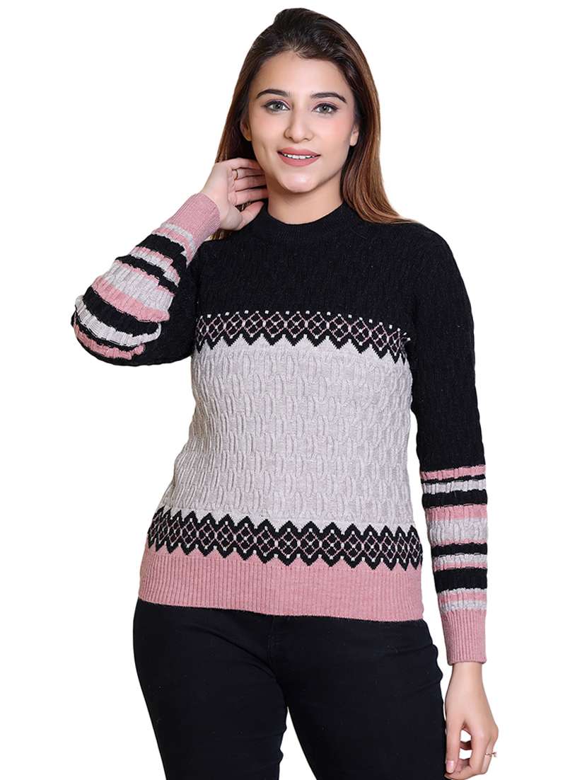 women color blocked long sleeve pullover