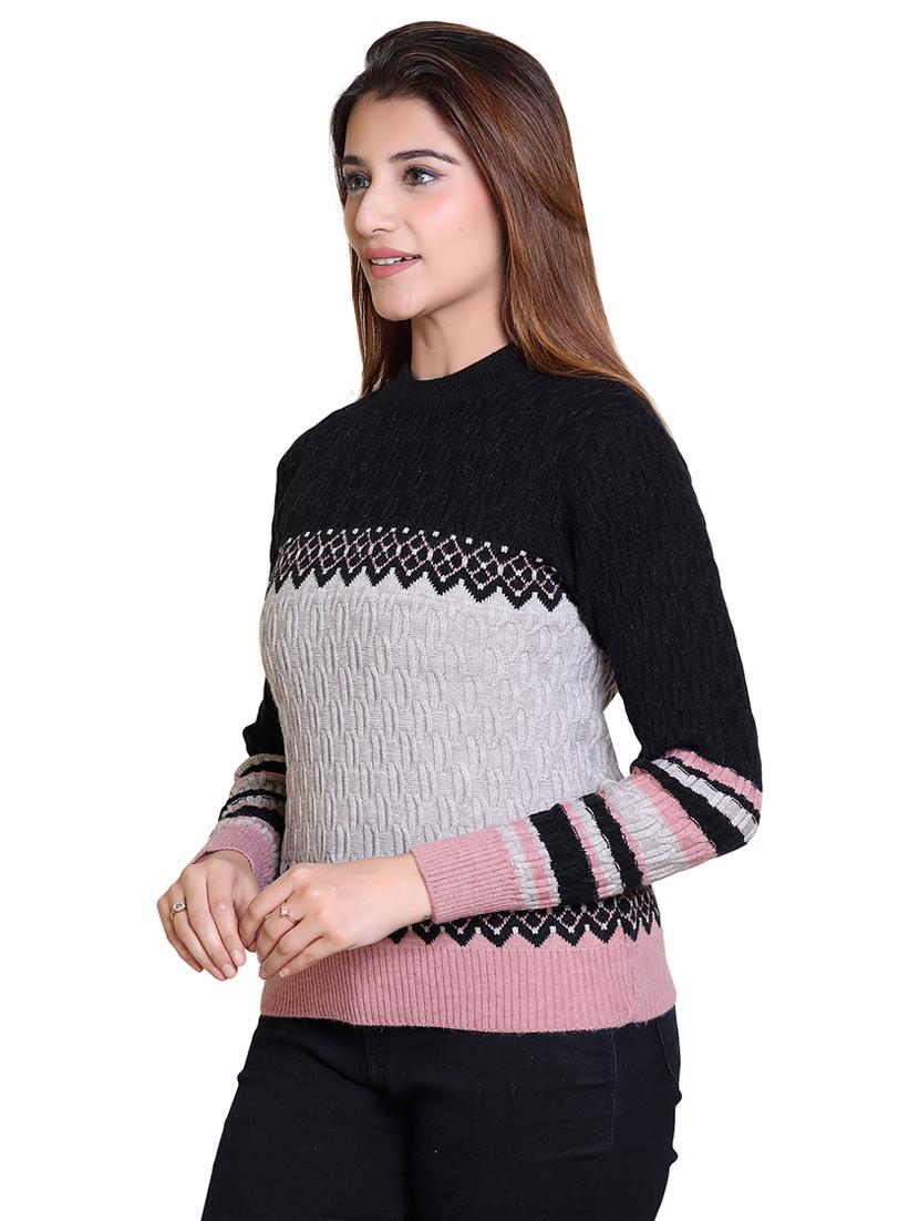 women color blocked long sleeve pullover - 21543029 - Standard Image - 2