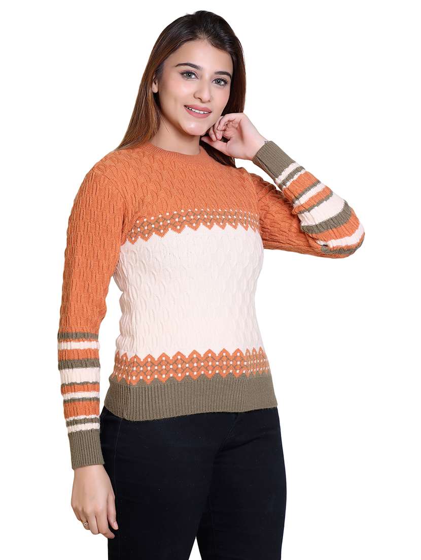 women color blocked long sleeve pullover - 21543031 - Standard Image - 2
