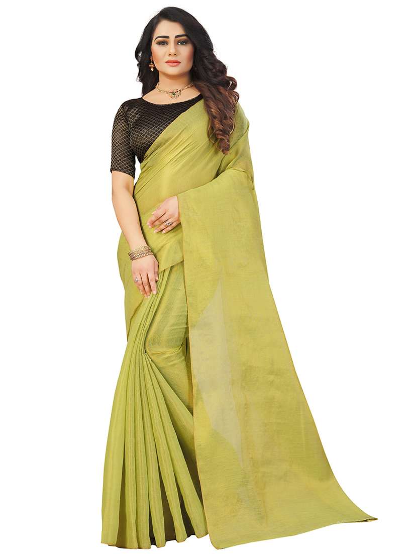 women solid art silk saree