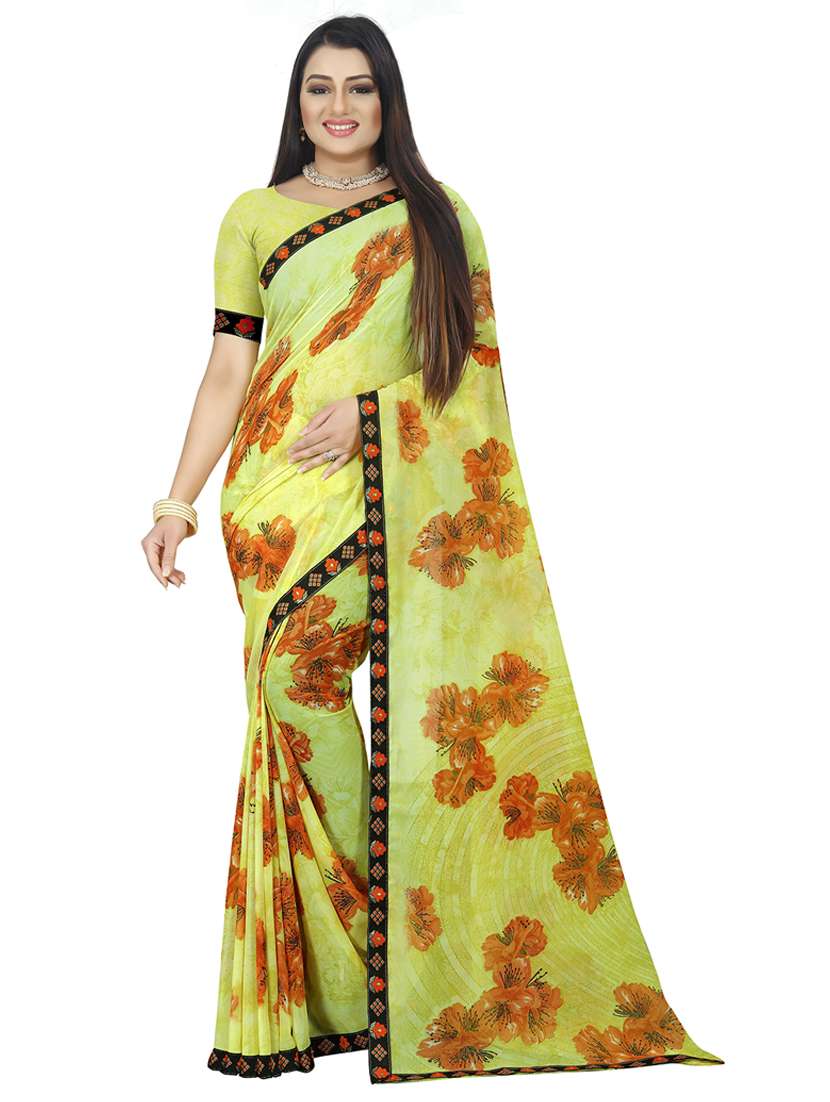 women floral printed saree