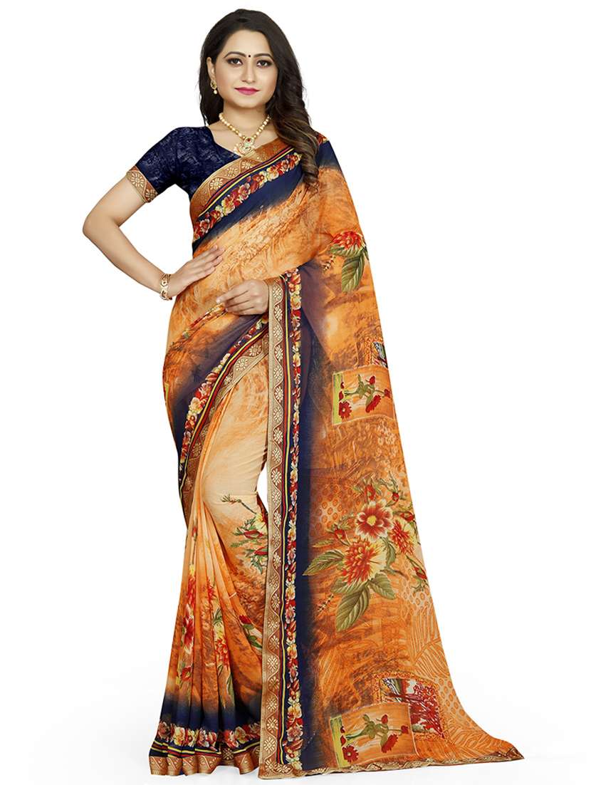 women floral printed saree