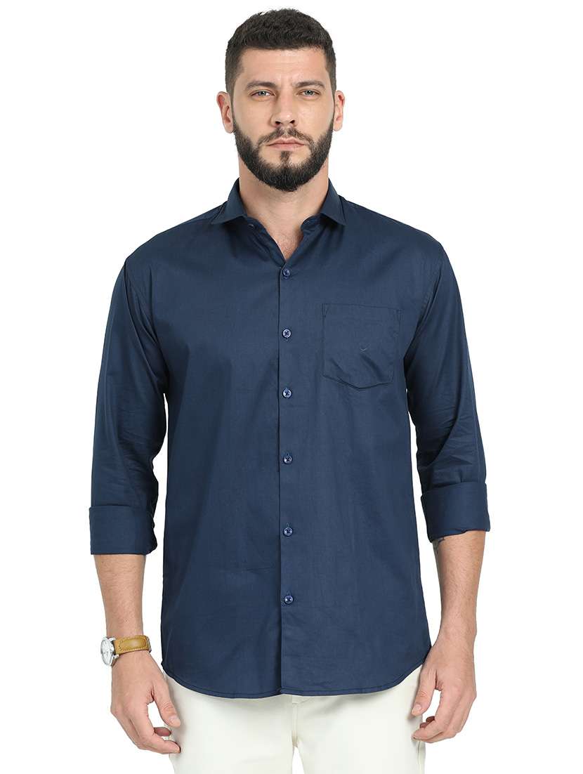 men solid long sleeve casual shirt
