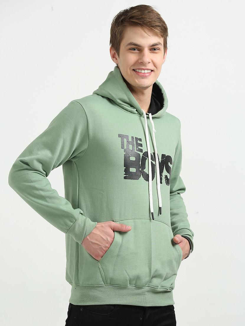 men front print hood neck sweatshirt - 21544294 - Standard Image - 2