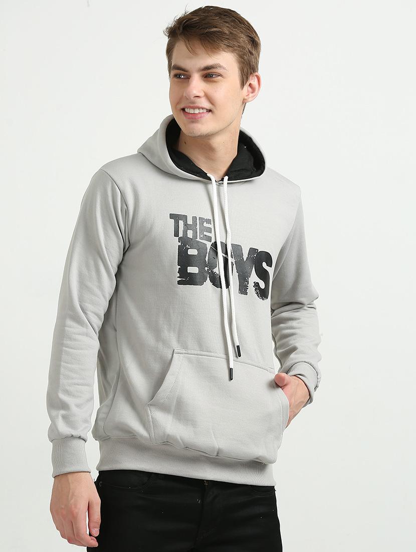 men chest print hooded sweatshirt - 21544298 - Standard Image - 2