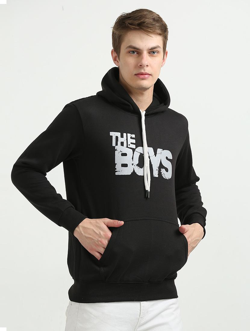 men chest print hooded sweatshirt - 21544299 - Standard Image - 2