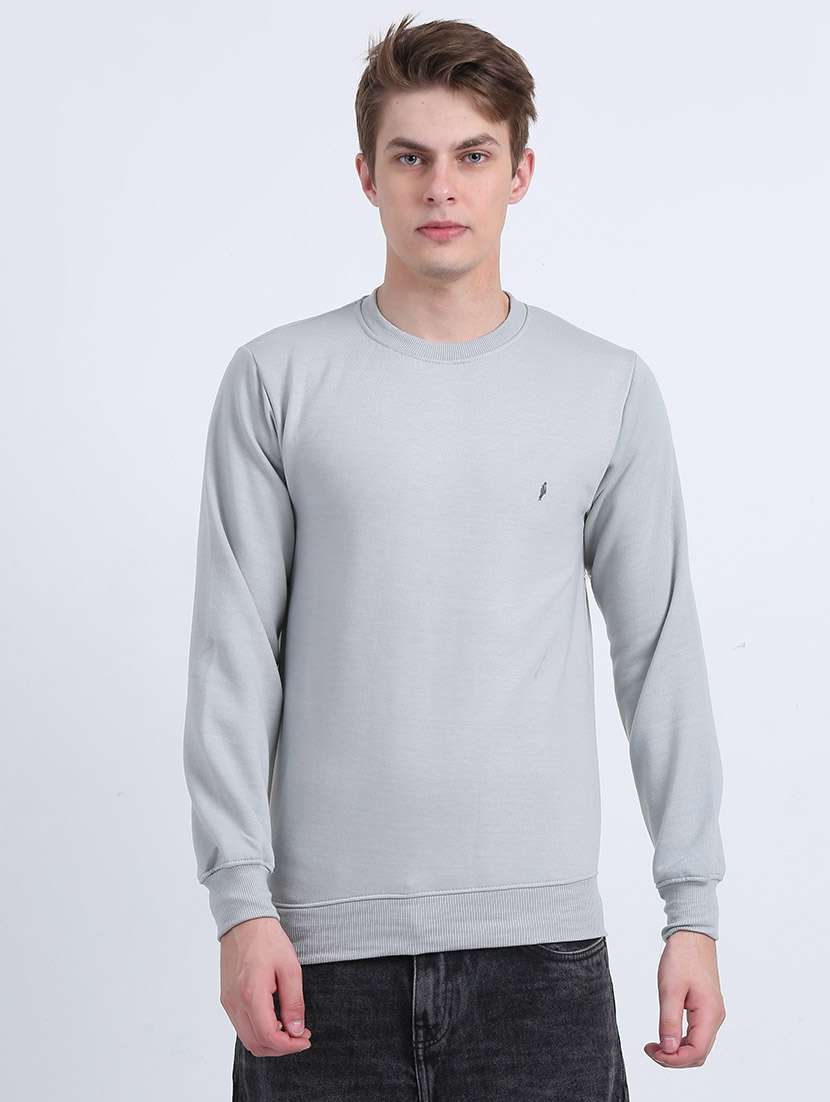 men solid long sleeve sweatshirt