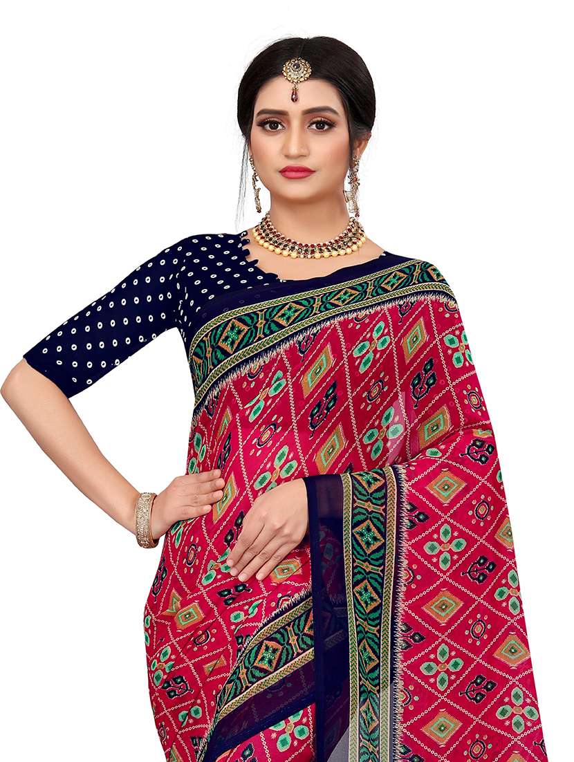 women red printed georgette saree - 21544515 -  Standard Image - 2