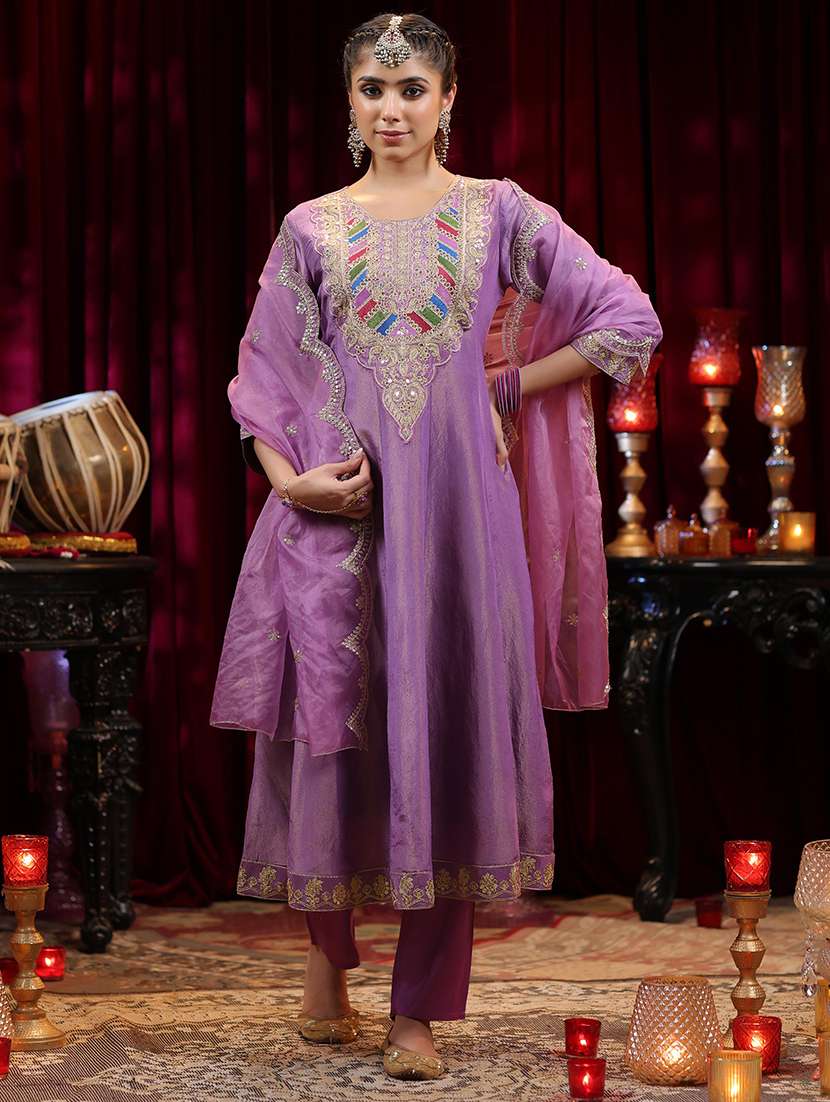women embroidered kurta pant with dupatta suit set