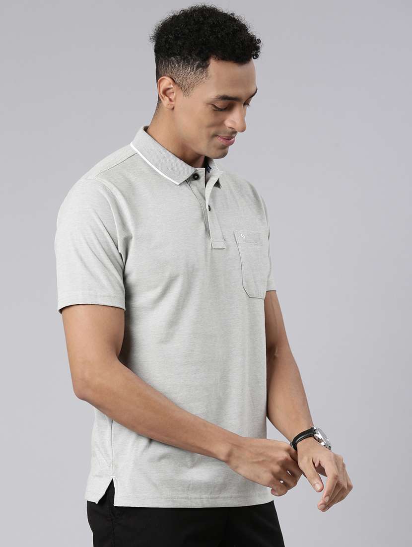 men polo neck plain t-shirt - 21544707 -  Standard Image - 2