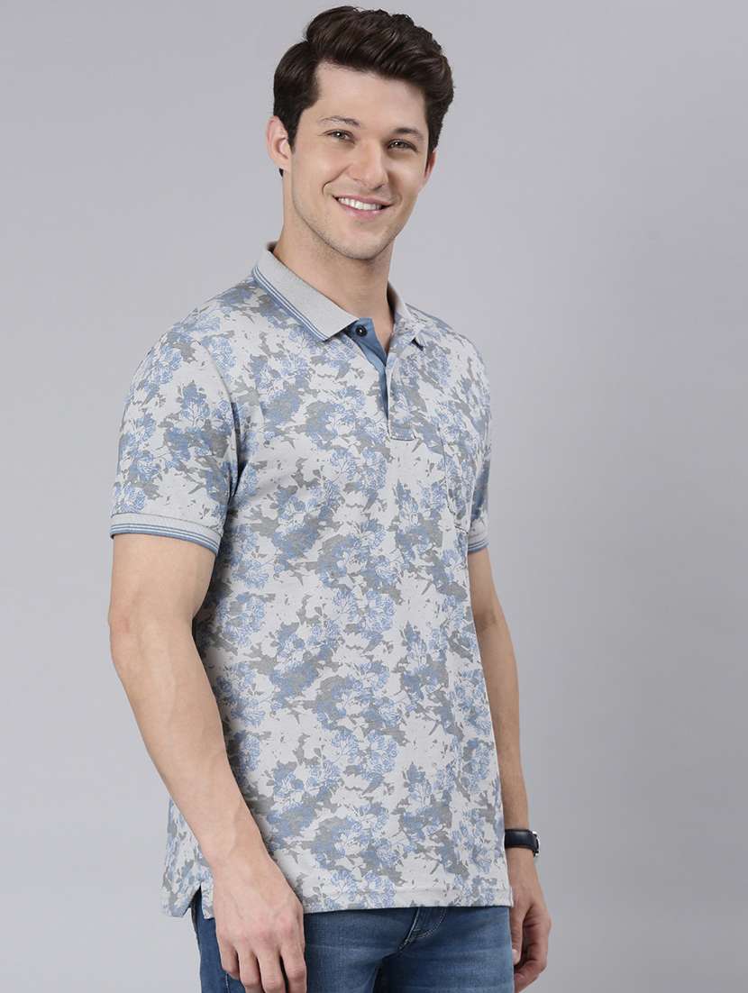 men all over print short sleeve polo t-shirt - 21544721 -  Standard Image - 2