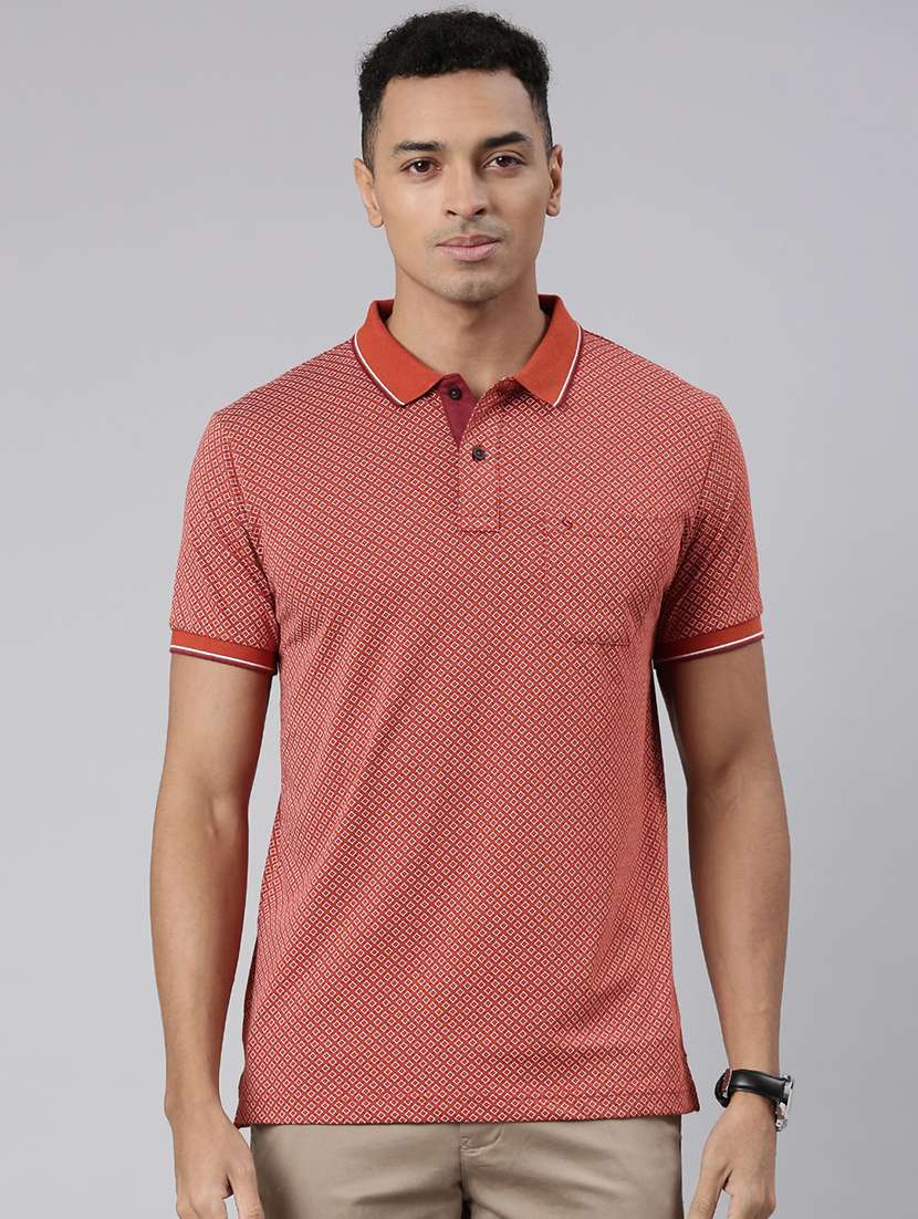 men all over print short sleeve polo t-shirt