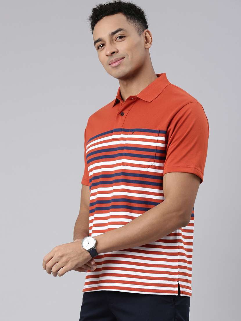 men striped short sleeve polo t-shirt - 21544742 - Standard Image - 2