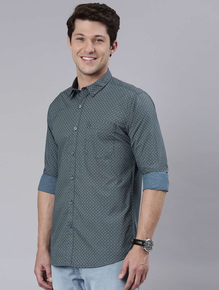 men printed long sleeve casual shirt - 21544772 - Standard Image - 2