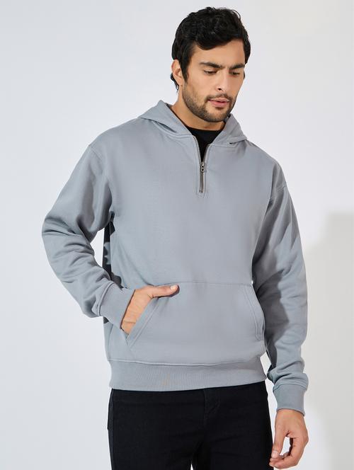 men solid long sleeve hoocded sweatshirt - 21544814 -  Standard Image - 0