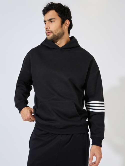 men hooded placement print sweatshirt - 21544821 - Standard Image - 0