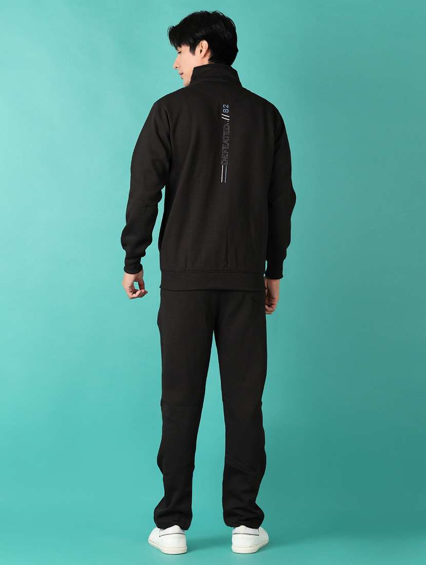 men black solid ankle length track suit - 21545017 -  Standard Image - 2