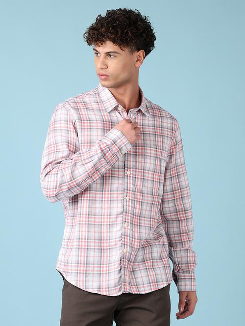 men checkered long sleeve casual shirt - 21545409 - Standard Image - 0