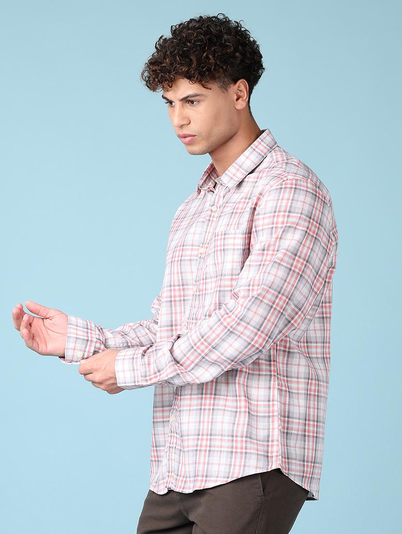 men checkered long sleeve casual shirt - 21545409 - Standard Image - 2