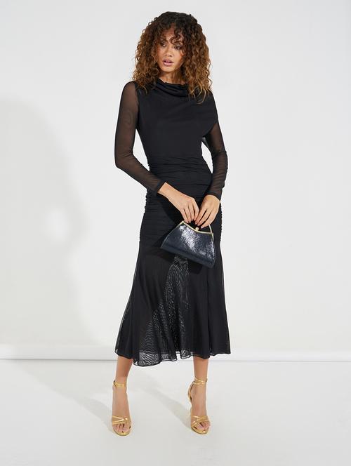 women black solid a-line dress - 21546990 -  Standard Image - 0