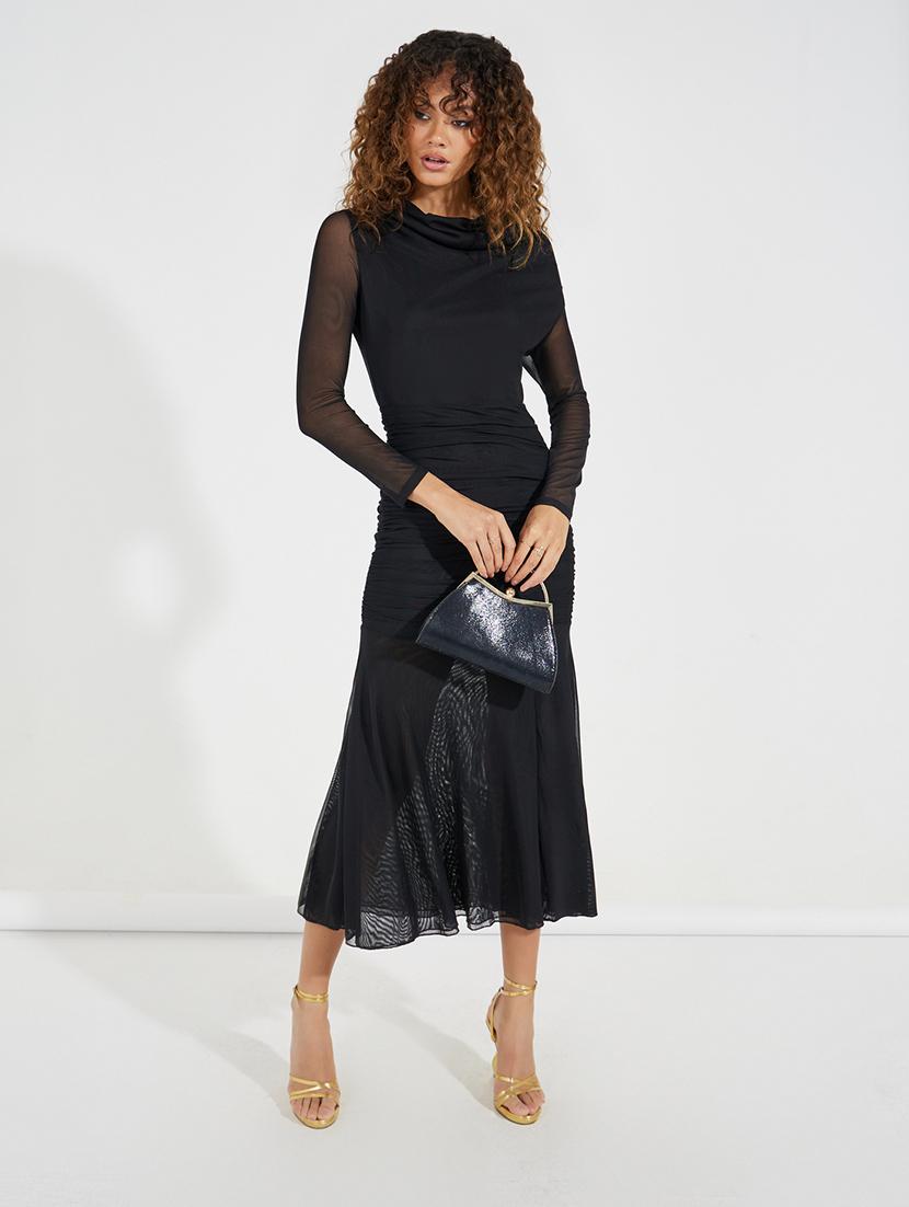 women black solid a-line dress - 21546990 -  Zoom Image - 0