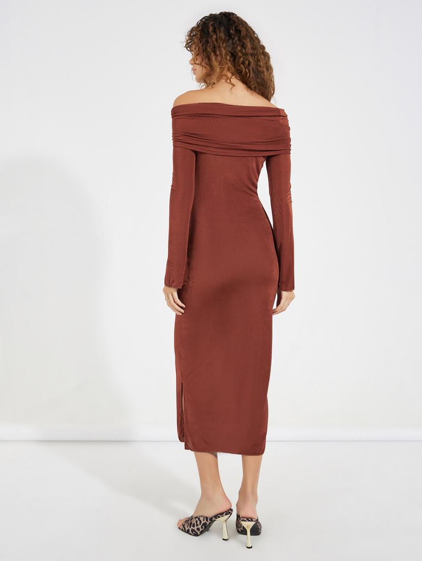 women brown solid sheath dress - 21546996 - Standard Image - 2