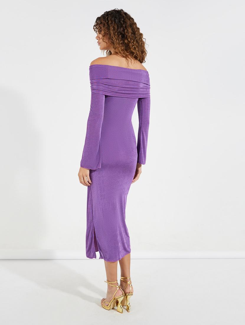 women purple solid sheath dress - 21546997 - Standard Image - 2