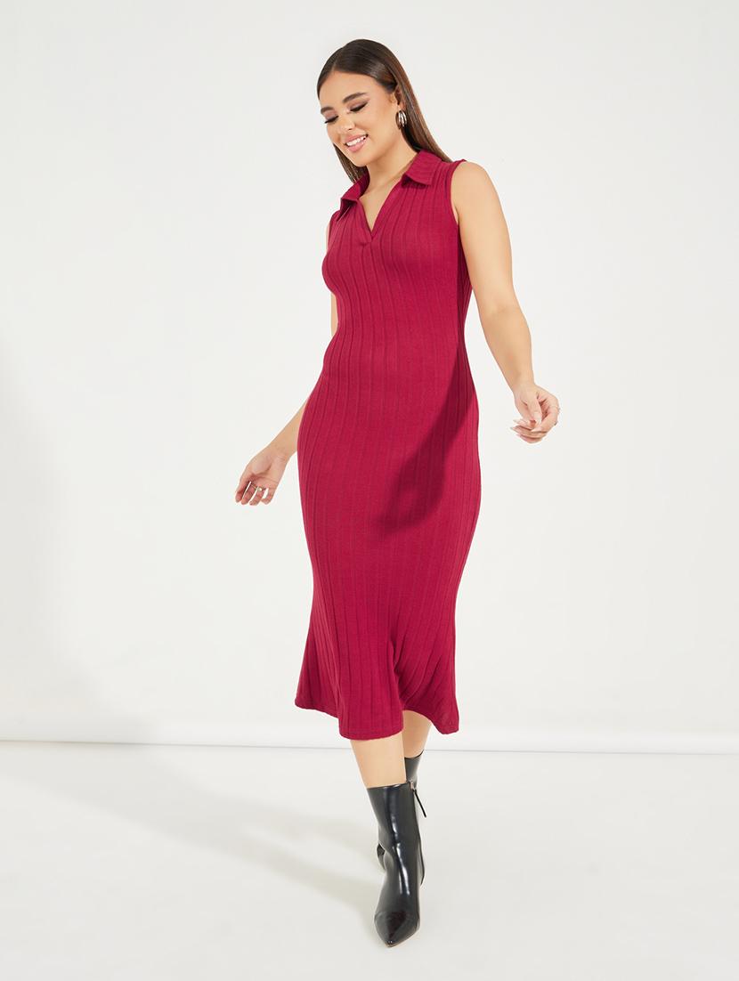 women red solid bodycon dress - 21547000 - Standard Image - 2