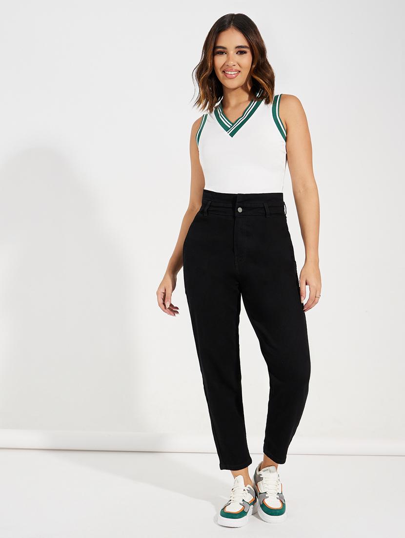 women black solid mom fit jean - 21547020 - Standard Image - 2