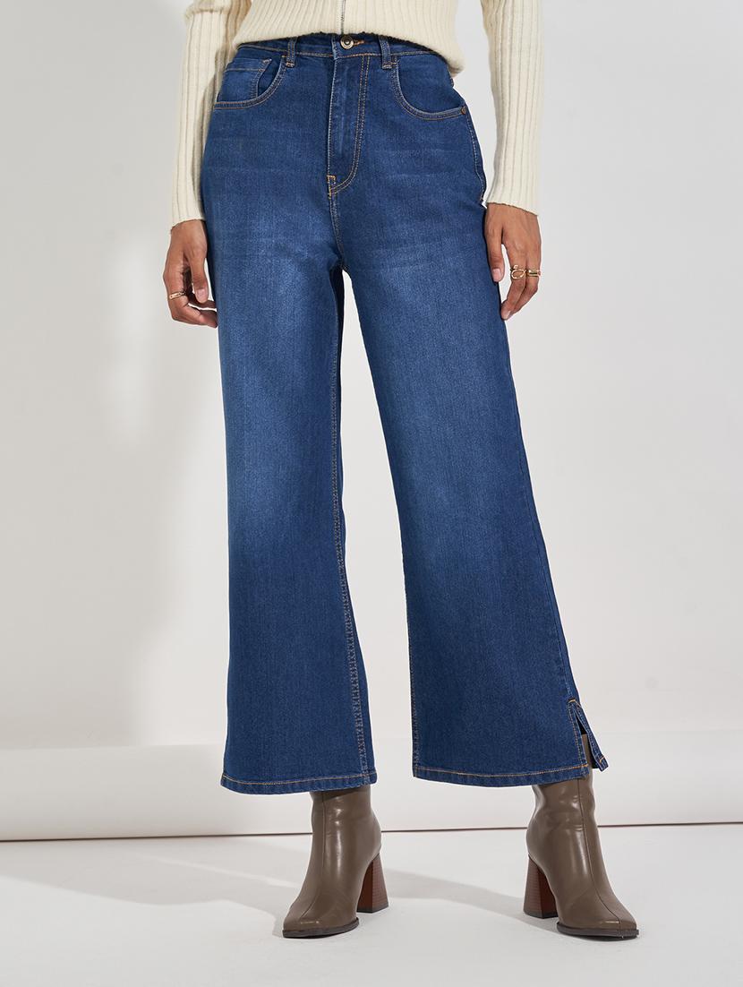 women blue plain bootcut jean - 21547032 - Zoom Image - 0